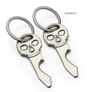 Skull Key Tool Opener Multi-tool Pendant Necklace w 18 inch Stainless Box Chain